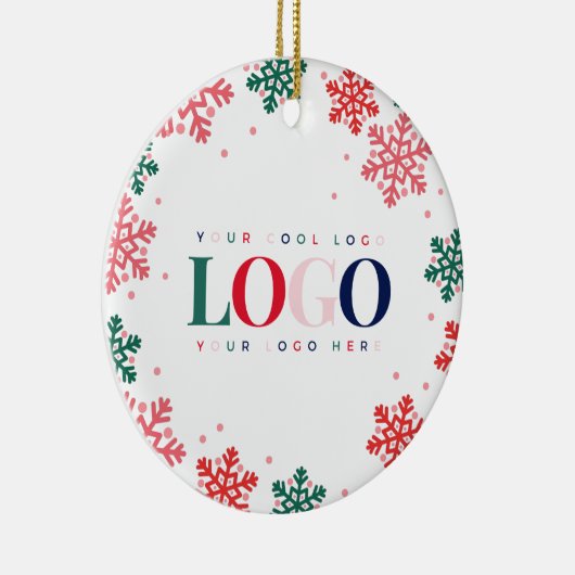 フェスティバルカスタム会社のロゴクリスマス セラミックオーナメント (右)