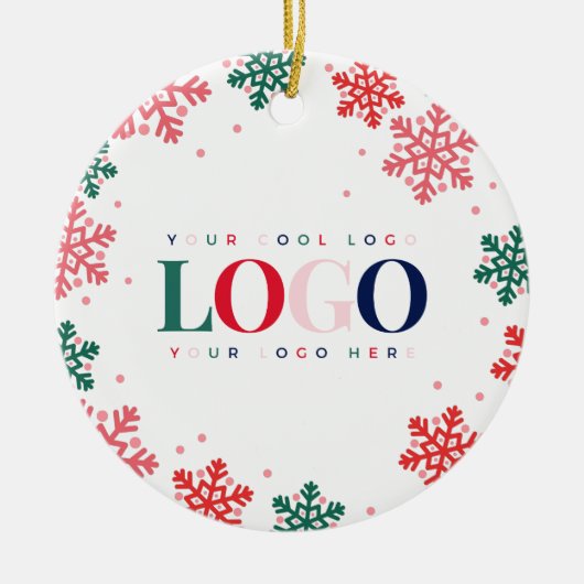 フェスティバルカスタム会社のロゴクリスマス セラミックオーナメント (正面)