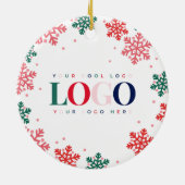 フェスティバルカスタム会社のロゴクリスマス セラミックオーナメント (裏面)