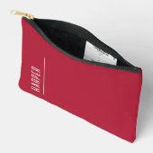 フェスティバルカスタム赤クリスマスギフトのモノグラム アクセサリーポーチ (見開き)