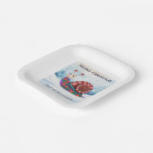 フェスティバルカタツムリ雪パンユーモアかわいいおもしろいクリスマス ペーパープレート (傾斜あり)