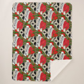 フェスティバルカッコいいAFスケルトンIn Santa Hat シェルパブランケット (正面)