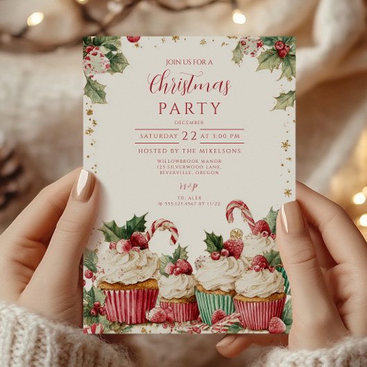 フェスティバルカップケーキキャンディーケーン 招待状