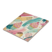 フェスティバルカップケーキ&ブラシストロークお祝いパターン タイル (側面)