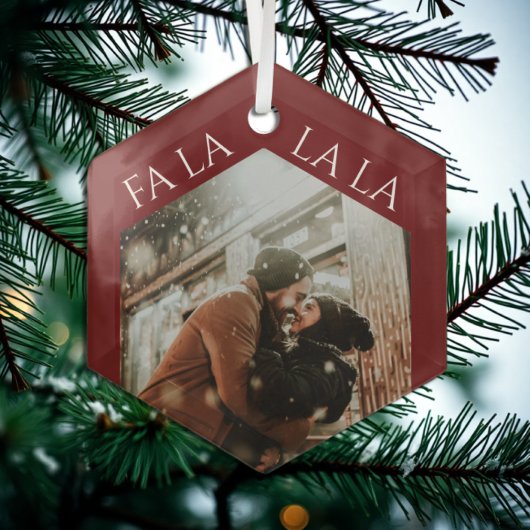 フェスティバルカップルのクリスマス ガラスオーナメント