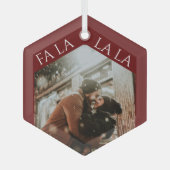 フェスティバルカップルのクリスマス ガラスオーナメント (正面)