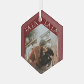 フェスティバルカップルのクリスマス ガラスオーナメント (正面左)