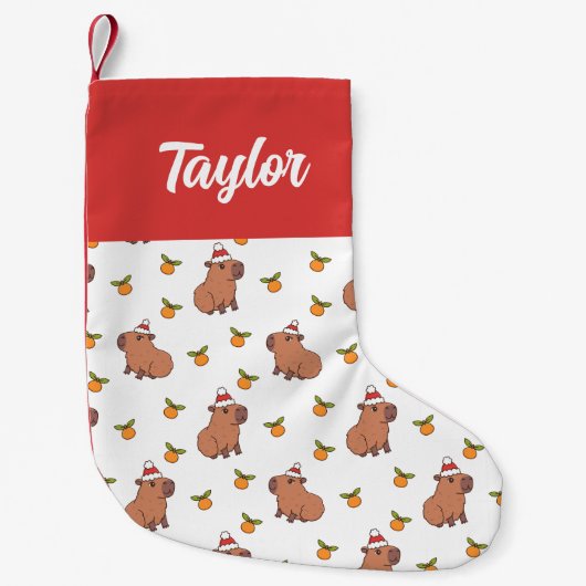 フェスティバルカピバラクリスマスホリデー スモールクリスマスストッキング (正面)