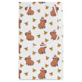 フェスティバルカピバラクリスマスホリデー スモールペーパーバッグ (裏面)