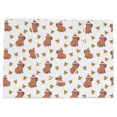 フェスティバルカピバラクリスマスホリデー ラージペーパーバッグ (裏面)