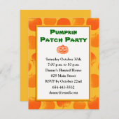 フェスティバルカボチャ招待状カードテンプレート 招待状 (正面/裏面)