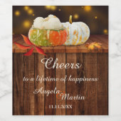 フェスティバルカボチャ秋の結婚式ワインラベル ワインラベル (シングルラベル)