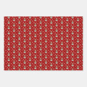 フェスティバルカヤッククリスマスツリーレッドグリーンブルー ラッピングペーパーシート (正面)