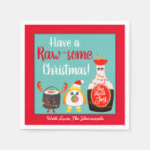 フェスティバルカラフルかわいいス転がシ・クリスマスパーティー スタンダードカクテルナプキン (正面)