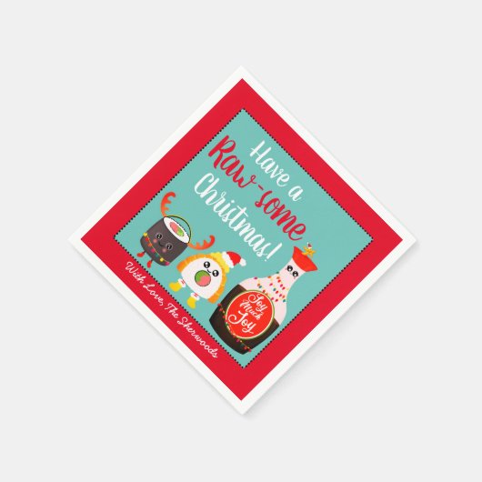 フェスティバルカラフルかわいいス転がシ・クリスマスパーティー スタンダードカクテルナプキン (角)