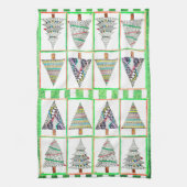 フェスティバルカラフルのクリスマスツリーのキッチンタオル キッチンタオル (縦)