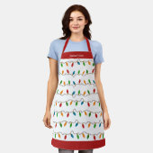 フェスティバルカラフルのクリスマスライトパーソナライズされた エプロン (着用した状態)