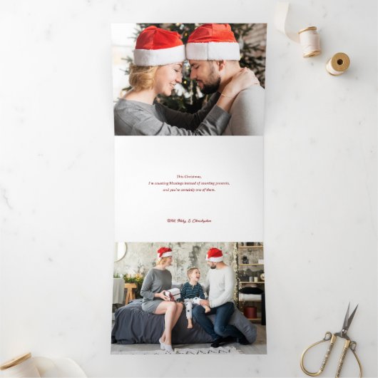 フェスティバルカラフルのフローラ写真 三つ折りクリスマスカード (内部)