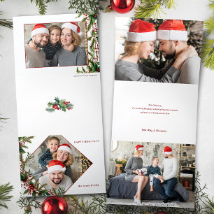 フェスティバルカラフルのフローラ写真 三つ折りクリスマスカード