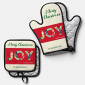 フェスティバルカラフルの歓喜クリスマス 鍋つかみ&鍋敷きセット (正面/裏面)