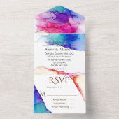 フェスティバルカラフルアルコールイ結婚ンク オールインワン招待状 (内側)