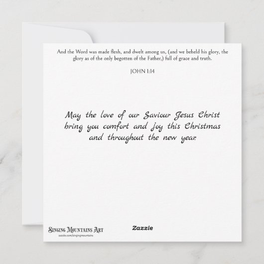 フェスティバルカラフルウォーターカラーウッドランドキツネクリスマス シーズンカード (裏面)