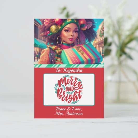 フェスティバルカラフルクリスマスギフトカードホルダー 招待状 (スタンド正面)