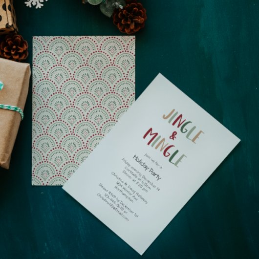 フェスティバルカラフルクリスマスジャングルとミングル 招待状