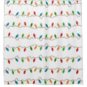 フェスティバルカラフルクリスマスストリングライツホリデイ シャワーカーテン (正面)