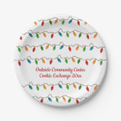 フェスティバルカラフルクリスマスストリングライツホリデイ ペーパープレート (正面)