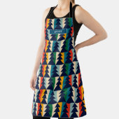 フェスティバルカラフルクリスマスツリーズパターンモノグラム エプロン (インサイチュ)