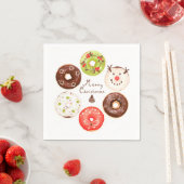 フェスティバルカラフルクリスマスドーナツリース スタンダードカクテルナプキン (インサイチュ)