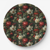 フェスティバルカラフルクリスマスバラ、パインとホリー ペーパープレート (正面)