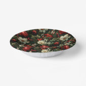 フェスティバルカラフルクリスマスバラ、パインとホリー ペーパーボウル (傾斜あり)