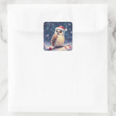 フェスティバルカラフルクリスマスフクロウのシール スクエアシール (バッグ)