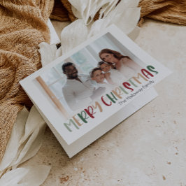 フェスティバルカラフルクリスマス折り畳み色あせた写真 シーズンカード