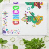 フェスティバルカラフルシンコデマヨ2025踊りサボテン キッチンタオル (折り畳み)