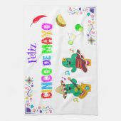 フェスティバルカラフルシンコデマヨ2025踊りサボテン キッチンタオル (縦)