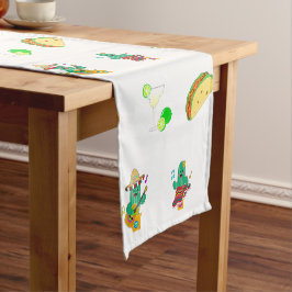 フェスティバルカラフルシンコデマヨ2025踊りサボテン ショートテーブルランナー