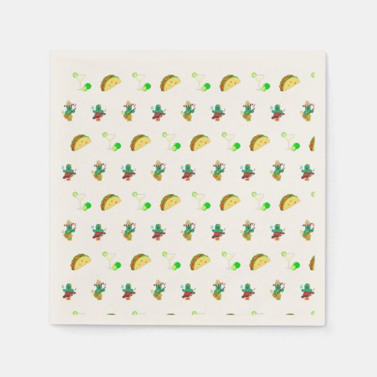 フェスティバルカラフルシンコデマヨ2025踊りサボテン スタンダードカクテルナプキン (正面)