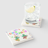 フェスティバルカラフルシンコデマヨ2025踊りサボテン ストーンコースター (横)