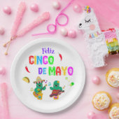 フェスティバルカラフルシンコデマヨ2025踊りサボテン ペーパープレート (パーティー)