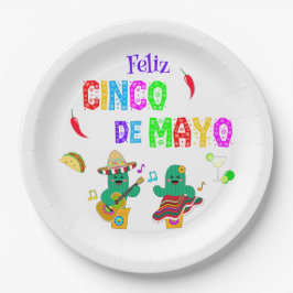 フェスティバルカラフルシンコデマヨ2025踊りサボテン ペーパープレート