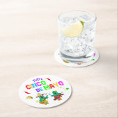 フェスティバルカラフルシンコデマヨ2025踊りサボテン ラウンドペーパーコースター (インサイチュ)