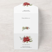 フェスティバルカラフルジョイw/Poinsettiasとベリー オールインワン招待状 (外側)