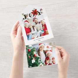 フェスティバルカラフルジョイw/Poinsettiasとベリー オールインワン招待状