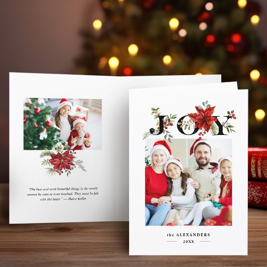 フェスティバルカラフルジョイw/Poinsettiasとベリー シーズンカード