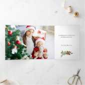 フェスティバルカラフルジョイw/Poinsettiasとベリー 三つ折りカード (内部)