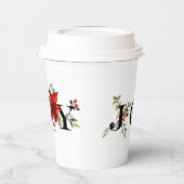 フェスティバルカラフルジョイw/Poinsettiasとベリー 紙コップ (左)