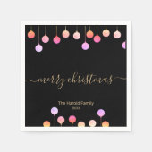 フェスティバルカラフルスつるクリスオーナメント スタンダードカクテルナプキン (正面)